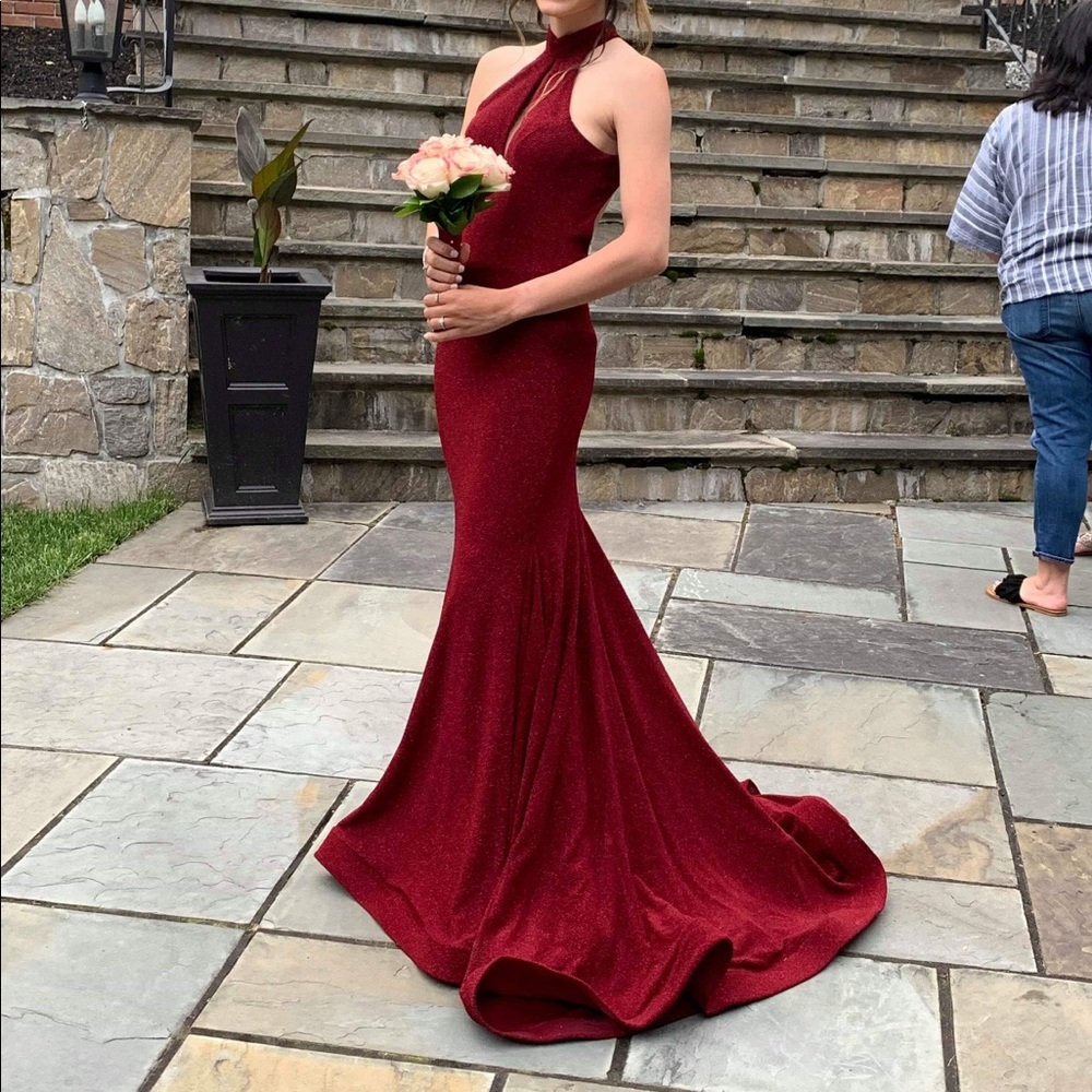 Ava Presley Burgundy Prom Gown